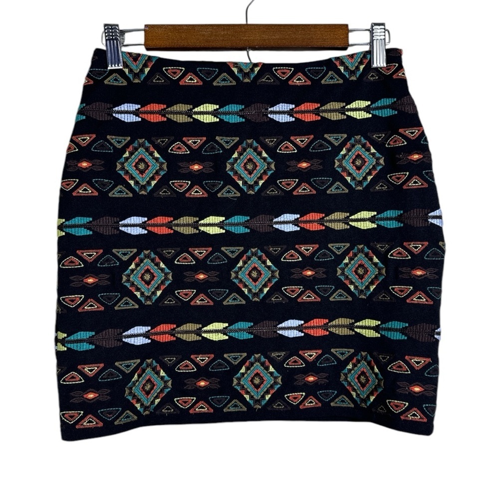ARK & CO. WESTERN/BOHO Aztec Pattern Embroidered Skirt Women's Size Small